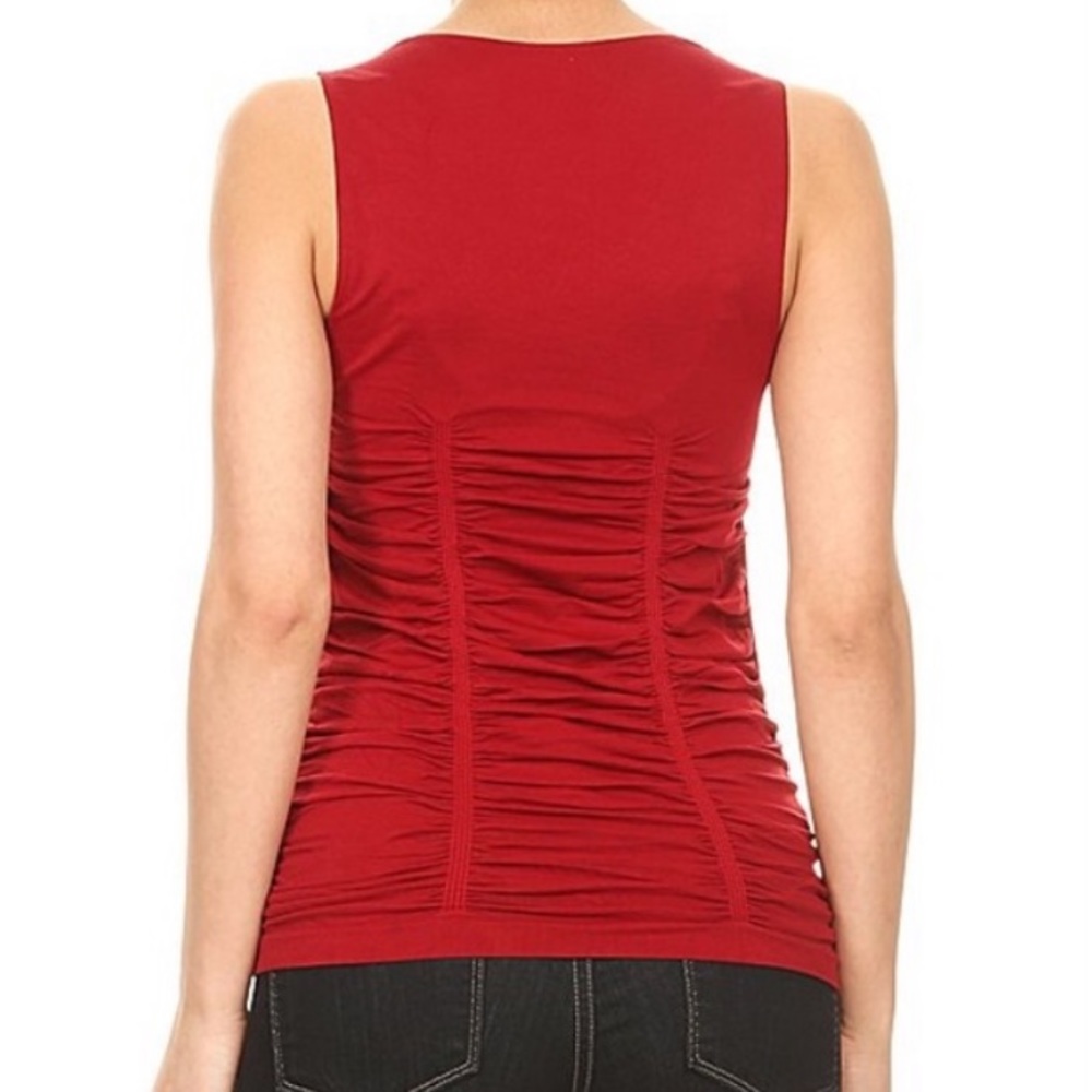 Bordeaux Ruched Tank, M - Picture 4 of 4